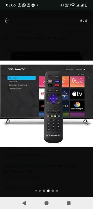 Tv Smart AOC 50 polegadas 4k  - Foto 2