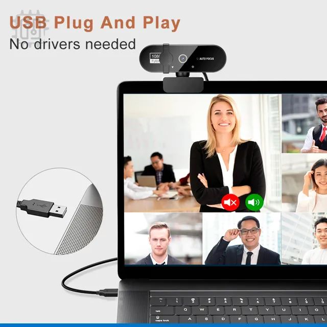 Webcam Full HD 1080p Usb Com o Microfone Autofoco Para Computador Notebook Live Gaming - Foto 4