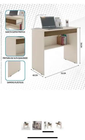 Escrivaninha/Mesa de Computador com 1 Gaveta e Prateleira - Foto 2