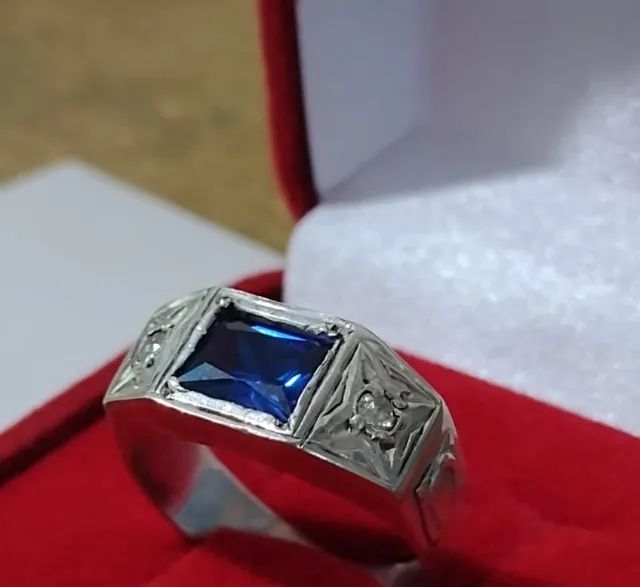 Anel de Prata 950 Pedra Zircônia