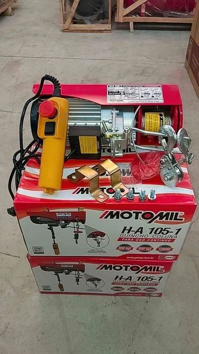 Guincho Elétrico de uso contínuo 300kg a 600kg - Motomil(Loja/Novo)