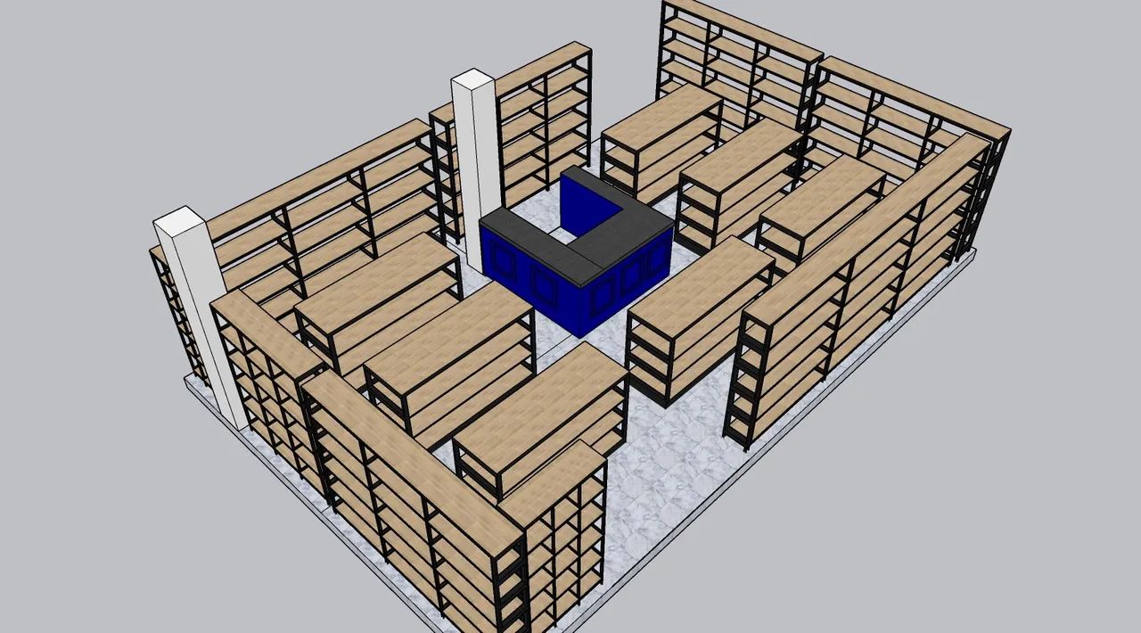 Prateleiras de ferro com Mdf e balcon 