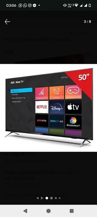 Tv Smart AOC 50 polegadas 4k  - Foto 3