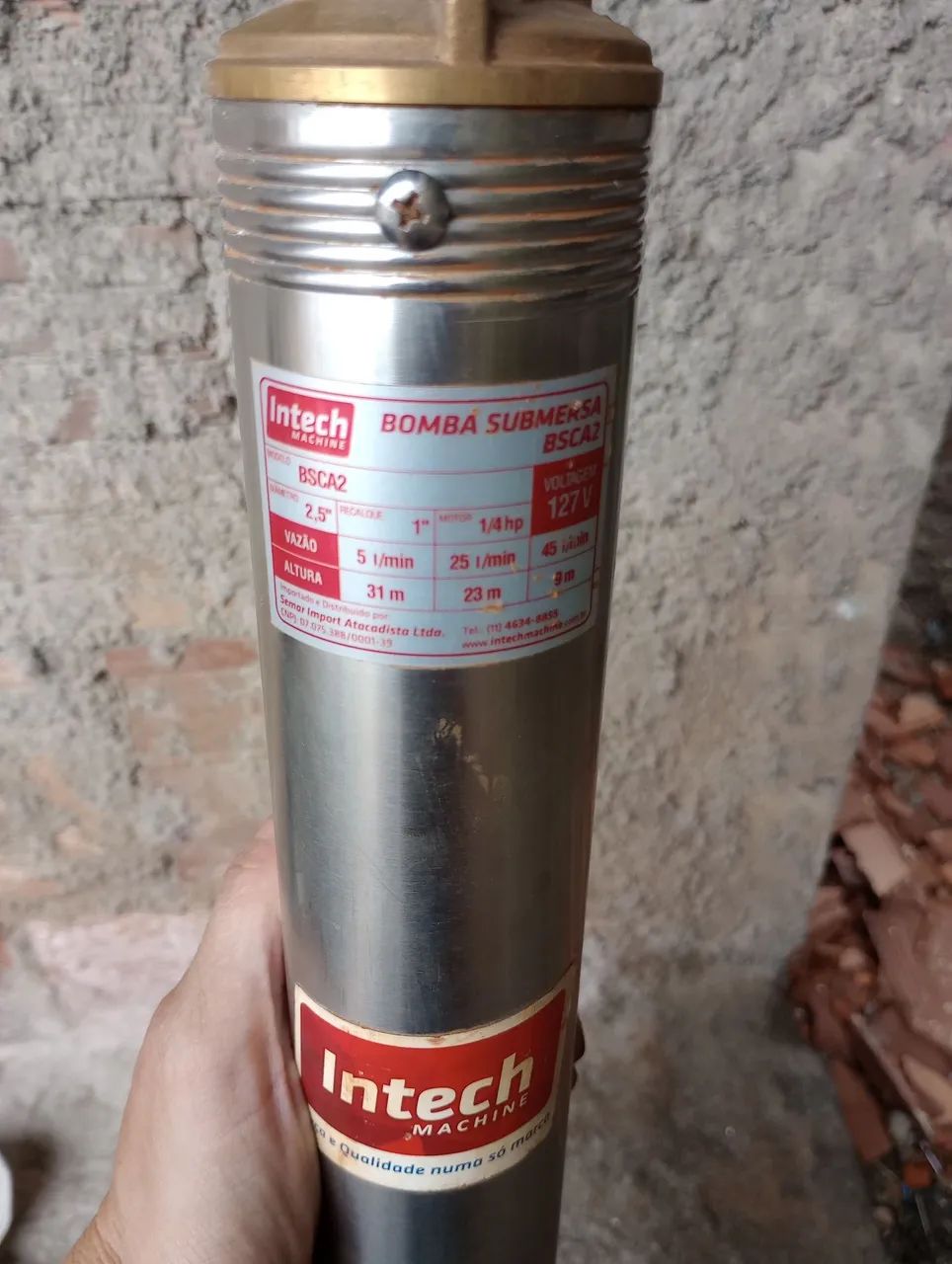 Bomba Submersa Intech BSCA2 - 1/4 nova4 HP - 127V