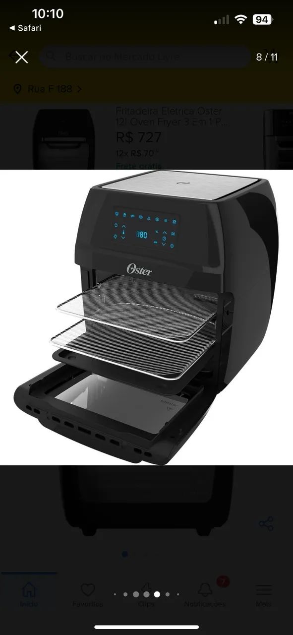 Fritadeira  Oster  Fryer Digital 12 l   1800w  Preta 110v  - Foto 4