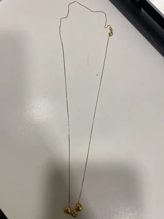 Gargantilha com pingente de coração em ouro 18k - Foto 3