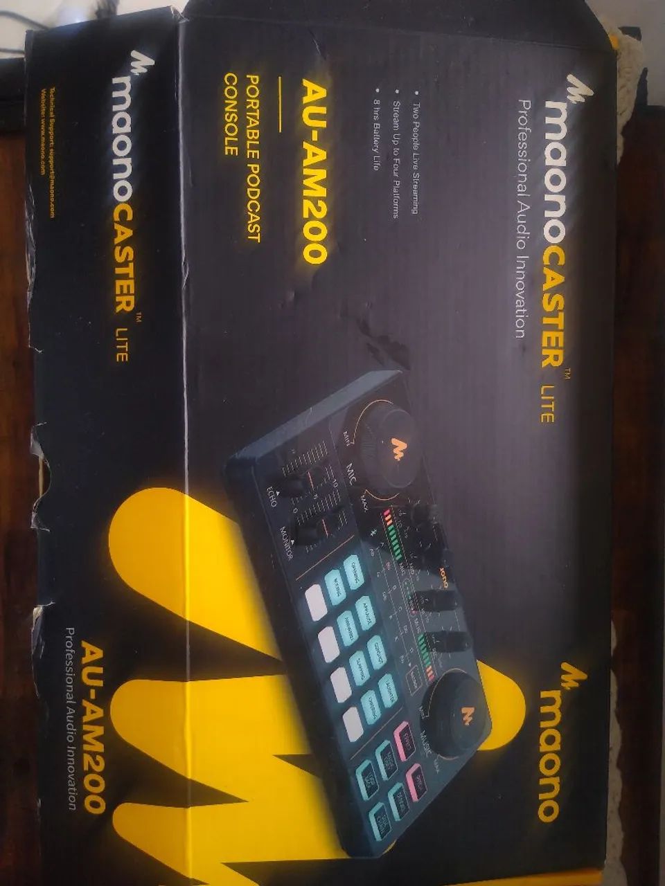 Kit COMPLETO MESA DE SOM BLUETOOTH MAONO + MICROFONE + FONE DE OUVIDOS BLUETOOTH LENOVO  - Foto 5