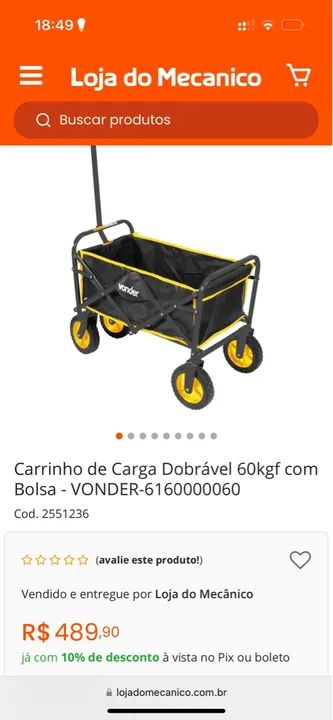 Carrinho de Mão Dobrável Vonder - Foto 6