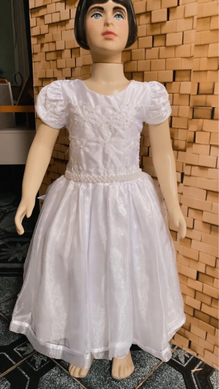 Vestido Infantil Branco Festa
