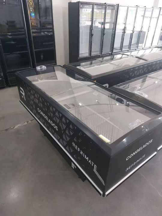 Ilha para congelados 2m com iluminação em led nova pronta entrega 