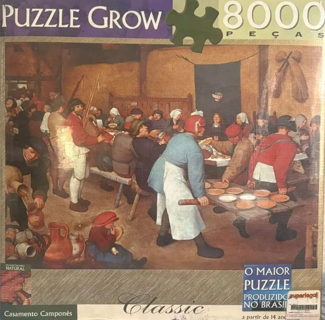 RARIDADE >>LACRADO<< Quebra-cabeça Puzzle Grow Casamento Camponês 8000 Peças