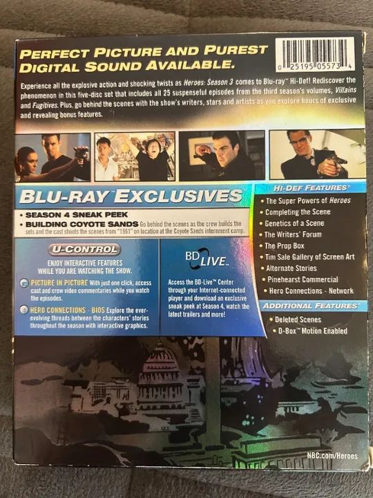 BOX Blu-Ray série Heroes season 3 Terceira temporada
