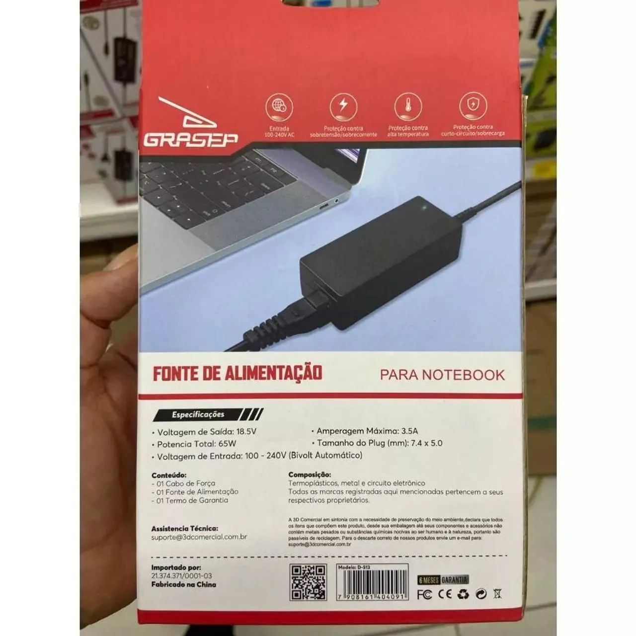 Fonte Carregador Notebook 18.5V 3.5A - GRASP D-513 - Foto 2