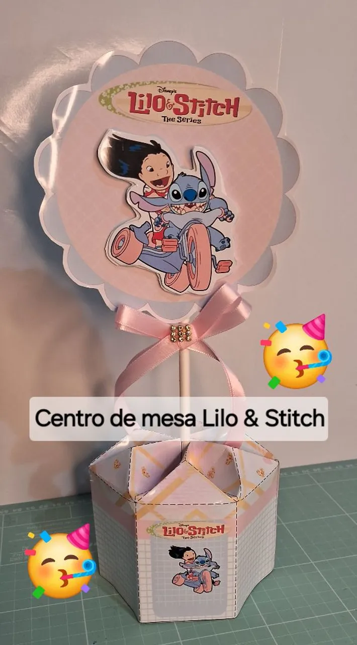 Centro de Mesa Lilo & Stitch - Decoração de Festa