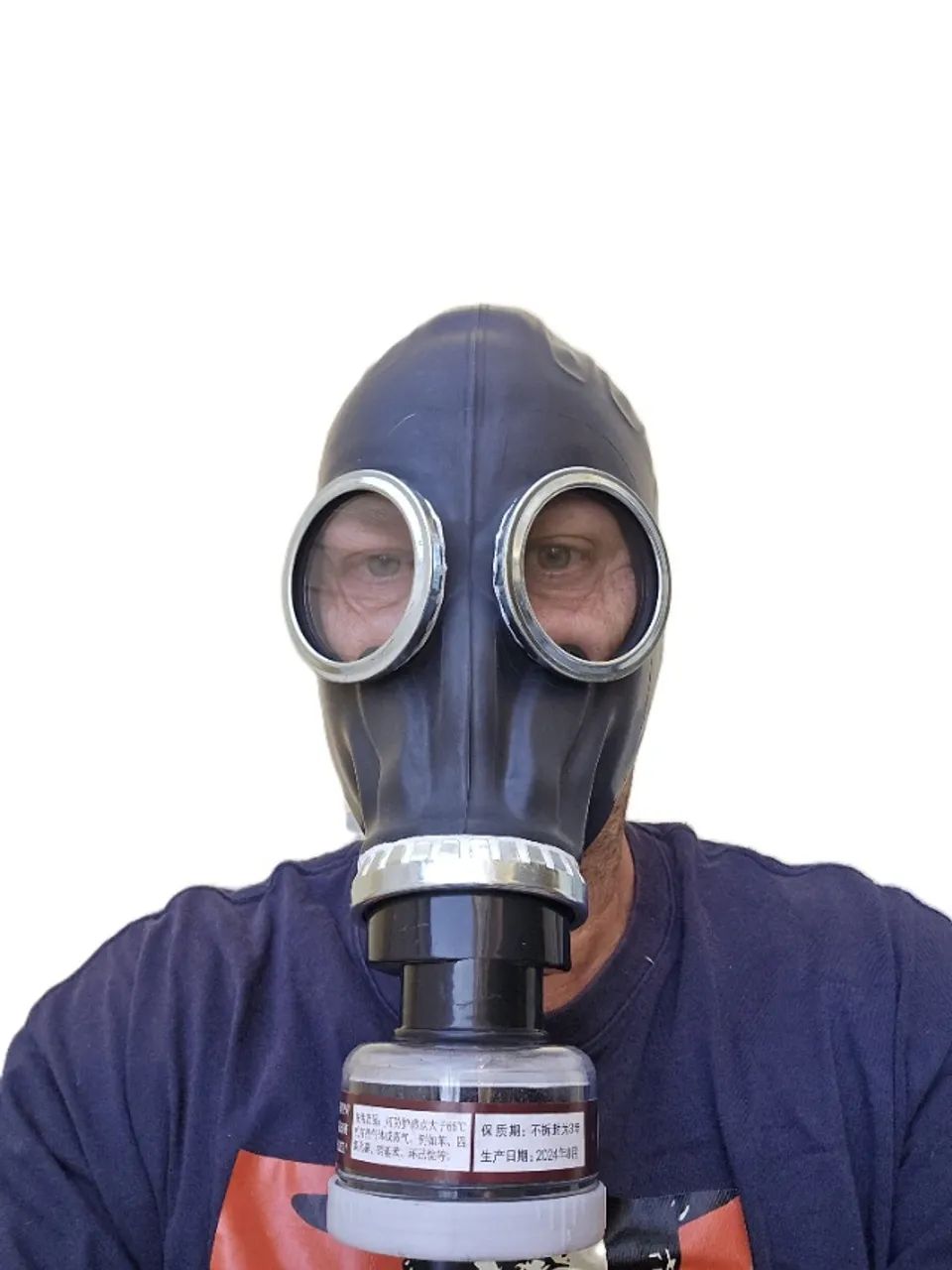 Máscara WWII Borracha Tipo Segunda Guerra Mundial Com Filtro Funcional Gás Mask World War 