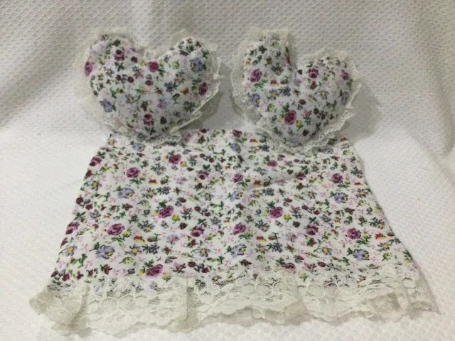 Boneca Colcha Kit Com 2 Almofadas Para Cama De Boneca Anos 80