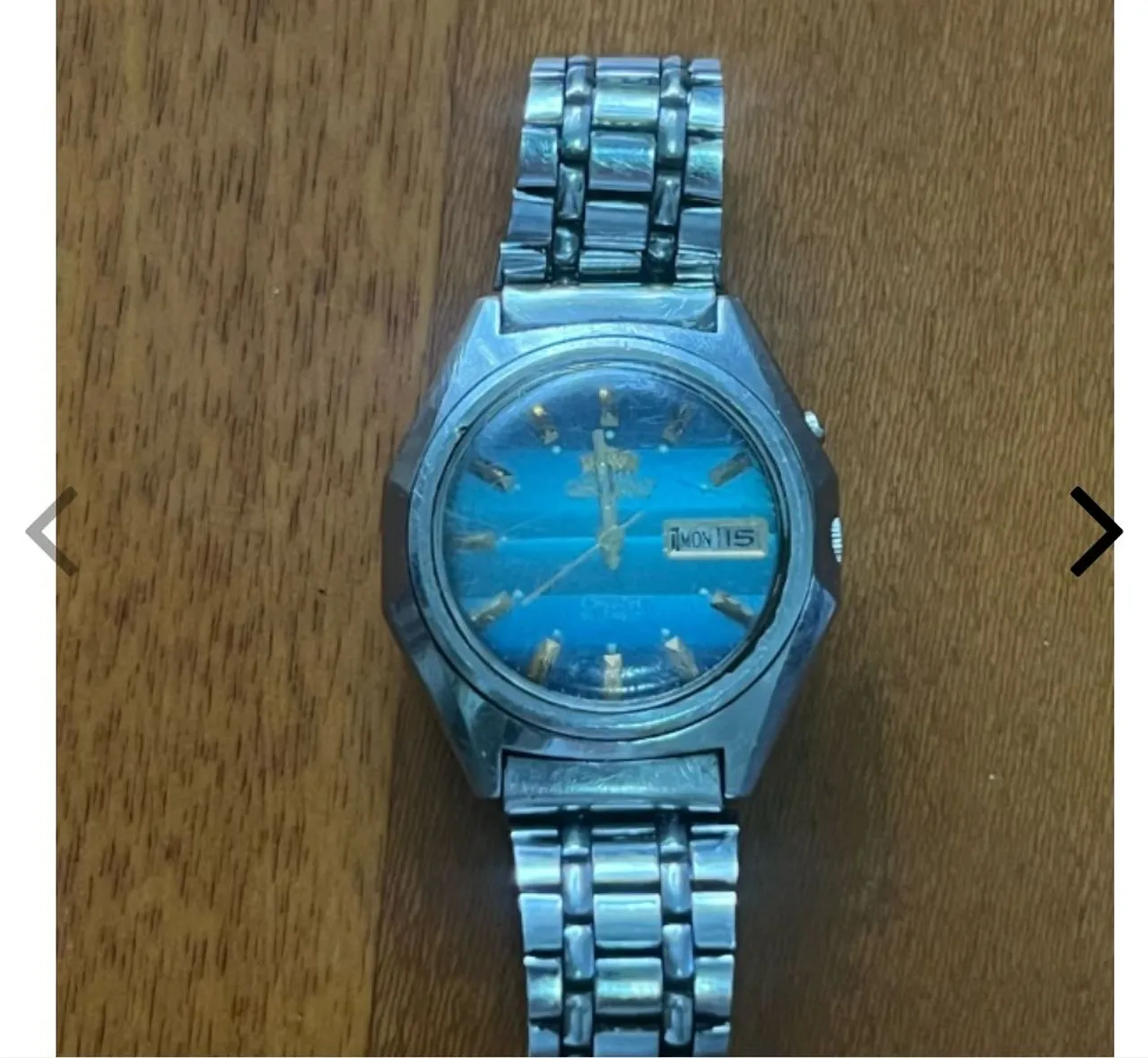 Relógio Orient Original antigo fundo Azul