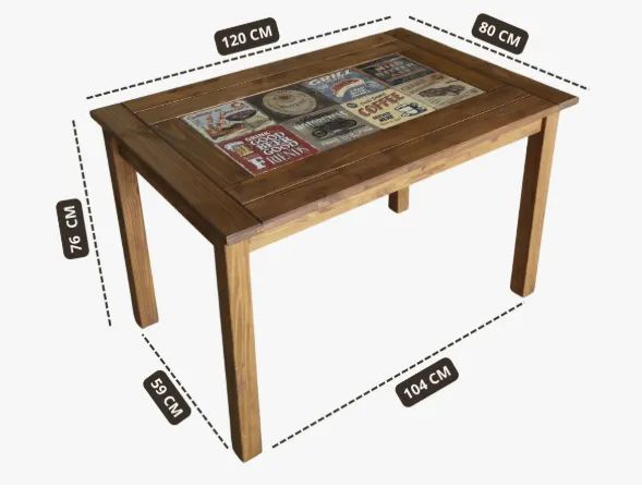 Mesa 120cm De Madeira Rustica Sala De Jantar E Cozinha - Foto 2