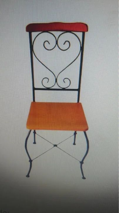 Cadeiras de Ferro com Assento de Madeira - Foto 2