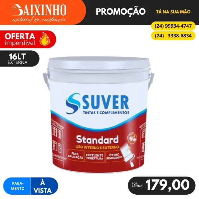 Tinta Acrílica Exterior 16 Litros Suver