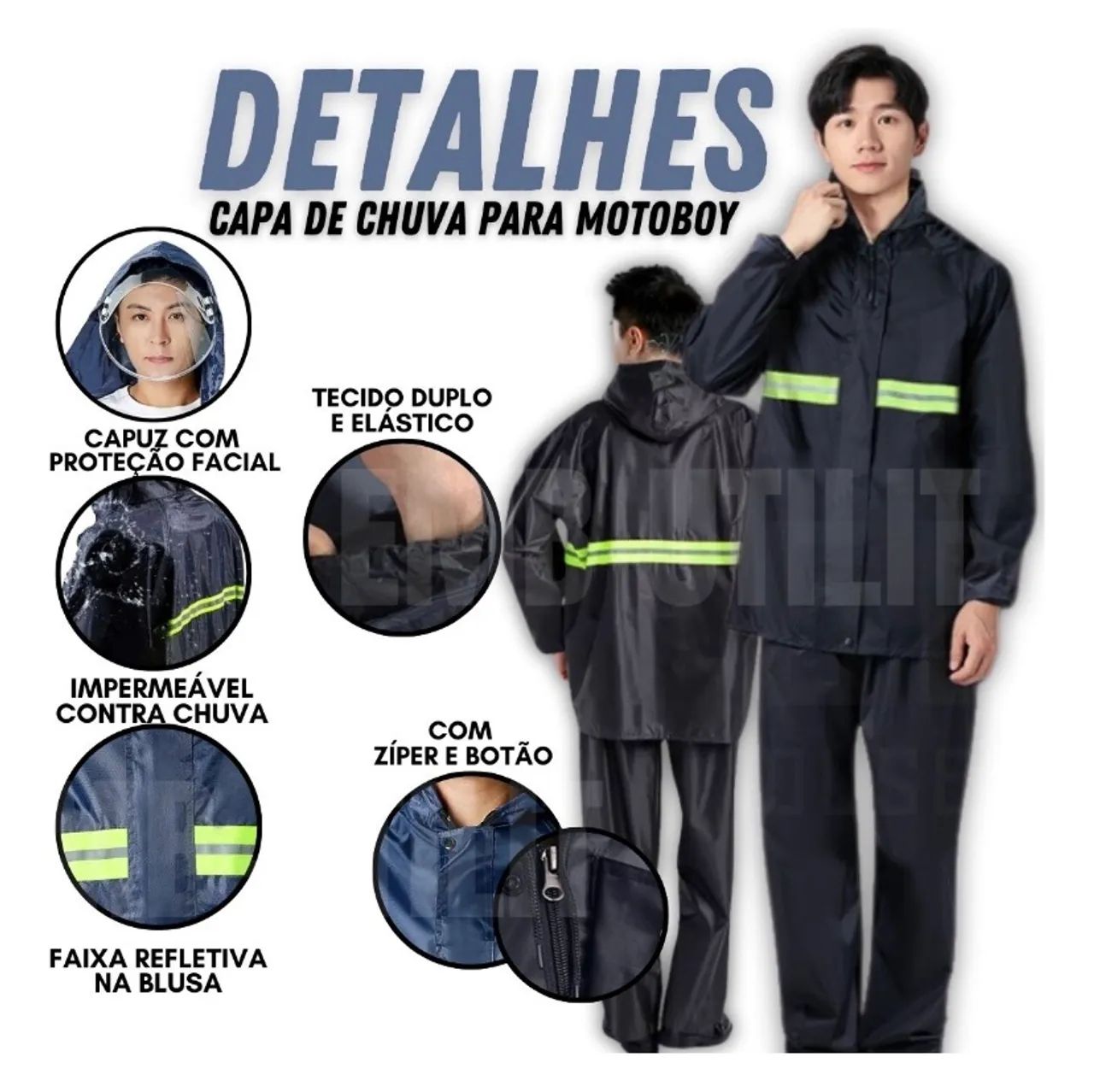Capa de chuva de Nylon motoboy  - Foto 2