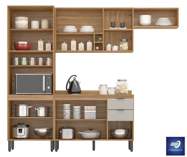 Oferta Cozinha Modulada Sofisticada com Vidro Fumê - Foto 5
