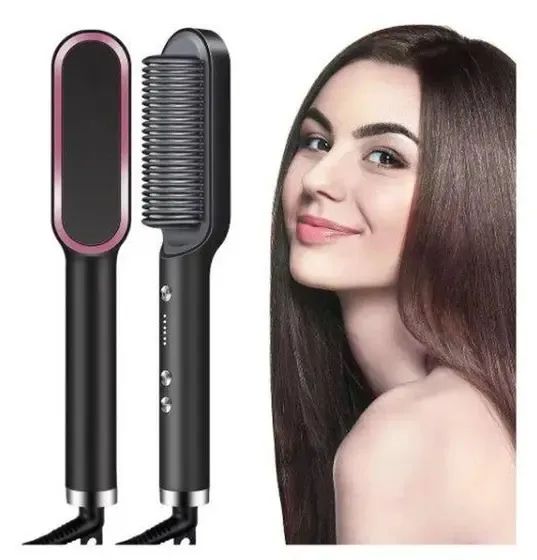 Escova Alisadora 3 em 1 Hair Alisa Seca Hidrata Bivolt - Foto 4
