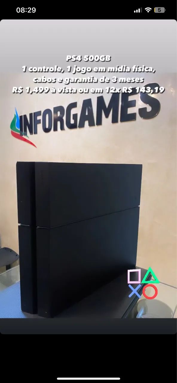 PS4 COM GARANTIA DE 3 MESES