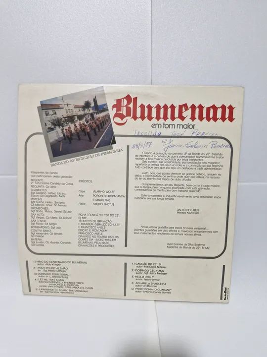 Disco de Vinil - Blumenau em Tom Maior - Banda do 23º Batalhão de Infantaria - Foto 3