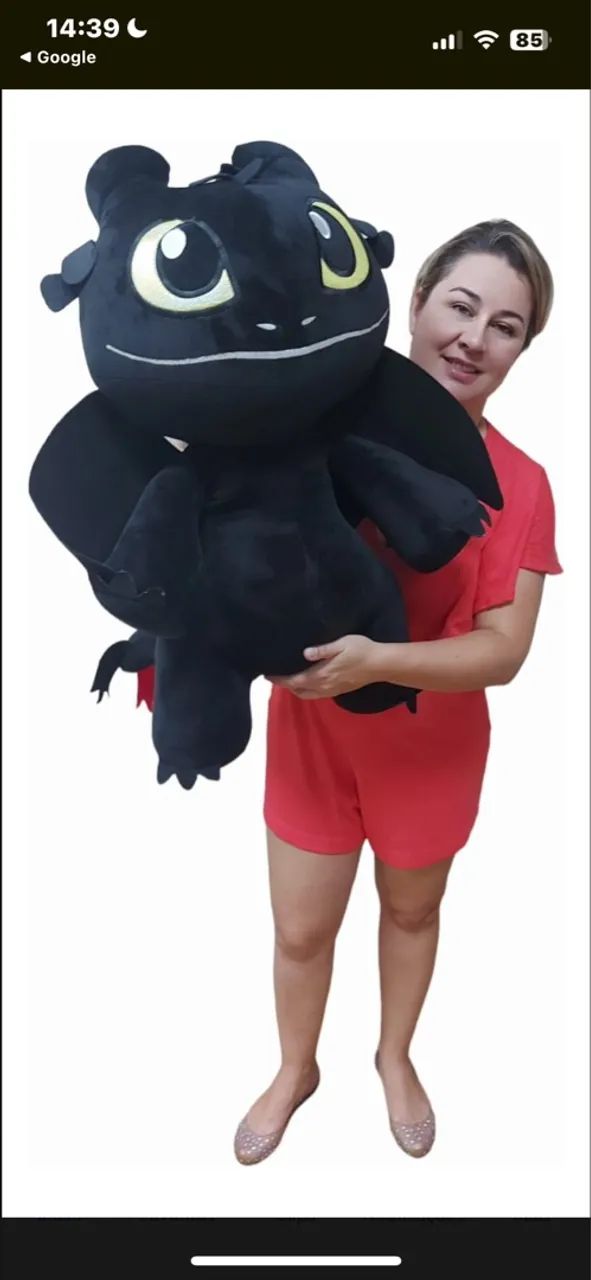 Pelúcia 80cm banguela como treinar seu dragão 