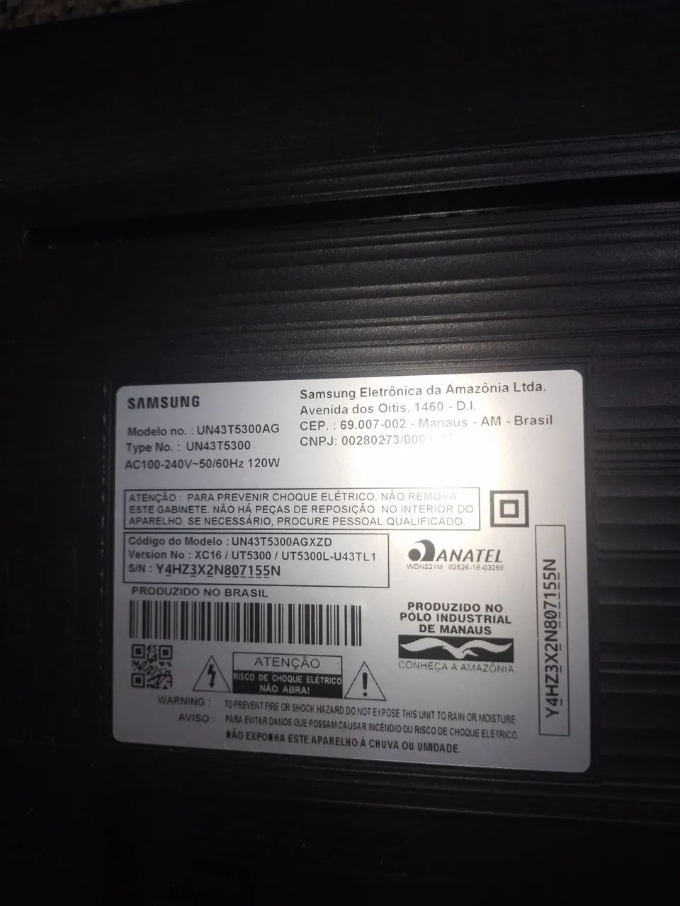 VENDO TV DE 43 POLEGADAS COM TELA C/ DEFEITO - Foto 3