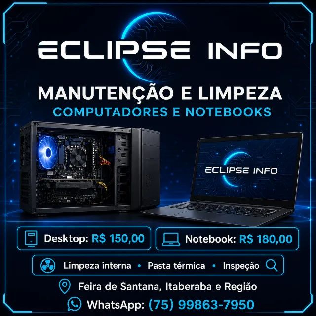 Manutenção e Limpeza de Computadores e Notebooks 