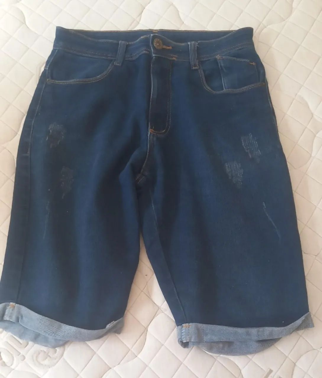 Bermuda Jeans tamanho 38 seminova. - Foto 5