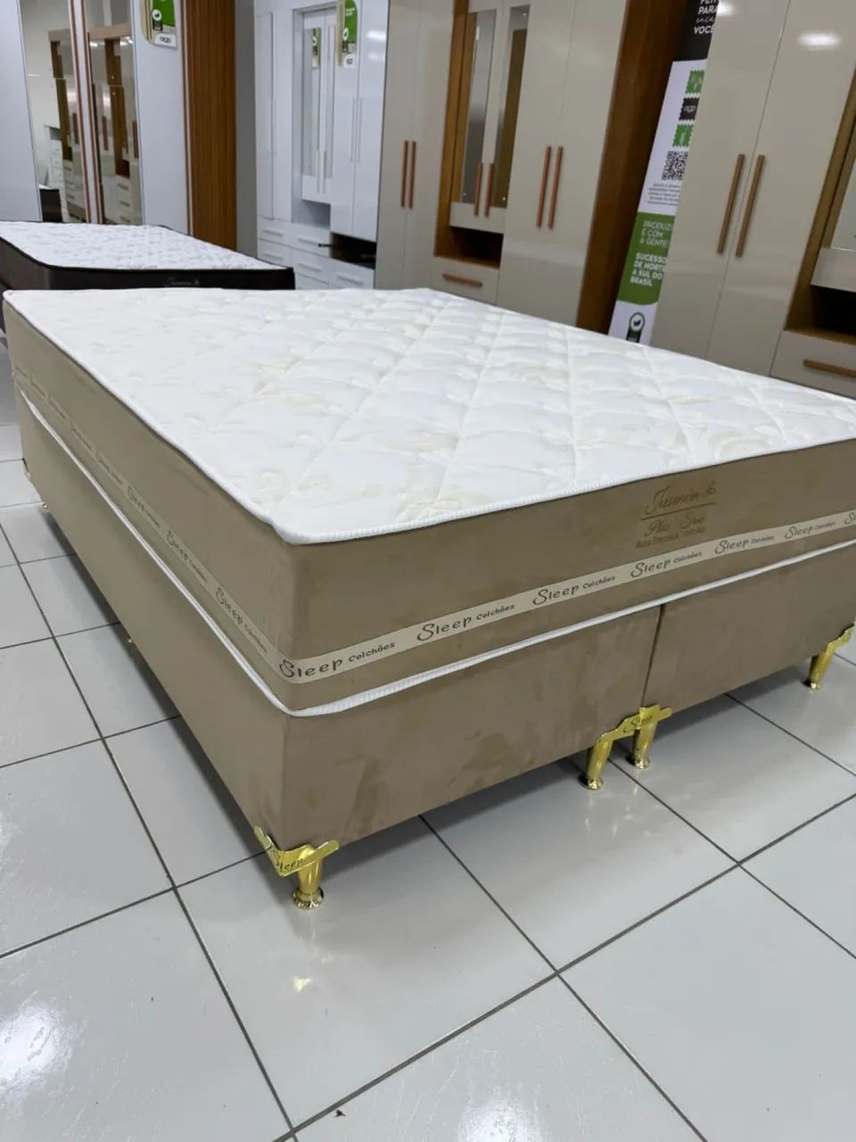 Cama Box Queen Jasmin Plus, base + colchão com molas ensacadas - Entrega imediata; - Foto 5