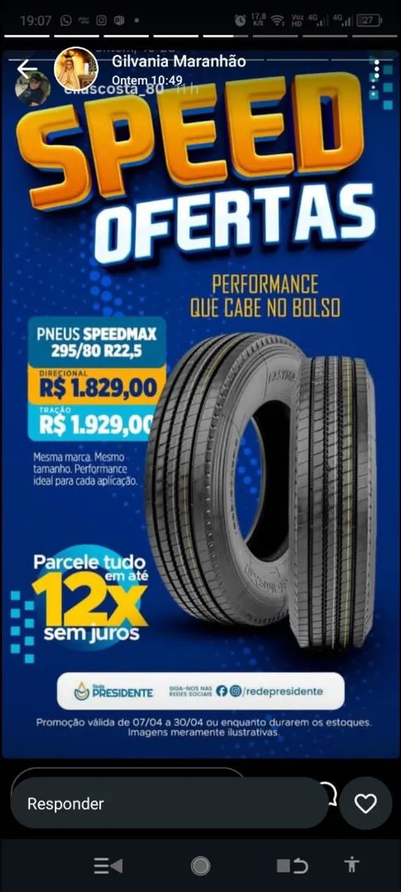 Pneu linha pesada
