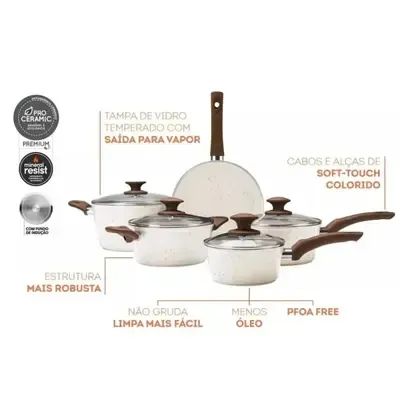 Jogo De Panela Pressão 4,2l + Conjunto 5 Pçs Optima Brinox - Foto 2