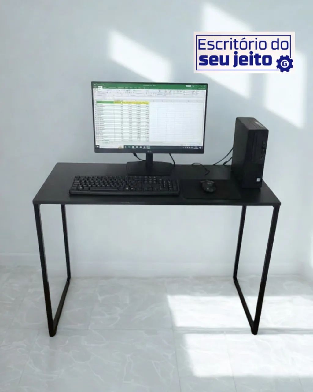 Mesa de Escritório Industrial 1m NOVA Birô Multiuso para Notebook Computador Escrivaninha