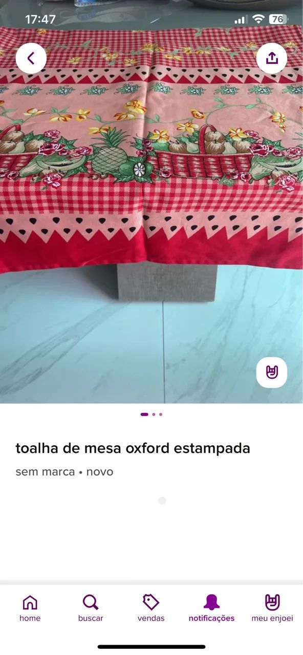 Toalha de mesa retangular em tecido Oxford 2,00 x 1,50 nova