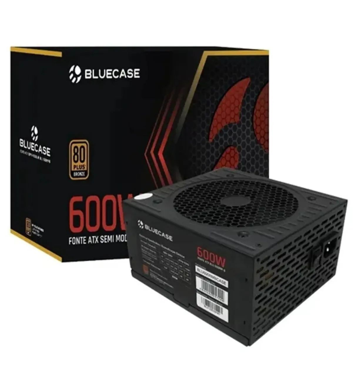FONTE BLUE ASE 600W SEMI-MODULAR SEMINOVA