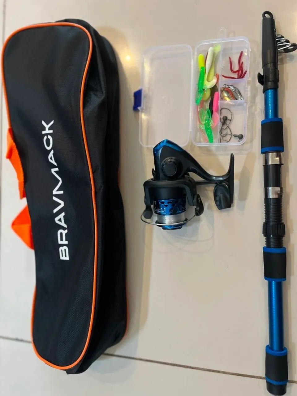 KIT VARA DE PESCAS COM ISCAS E ANZÓIS COMPLETA  - Foto 2