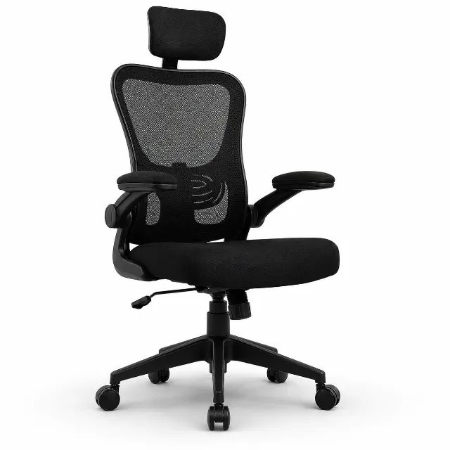 Cadeira Escritório Tela Ergonômica Preta Apoio Cervical Home Office 20098 - Foto 3