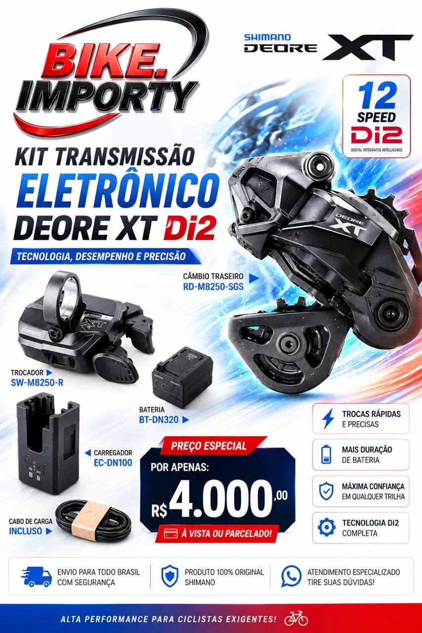 Shimano XT M8250 Di2 12v Eletronico