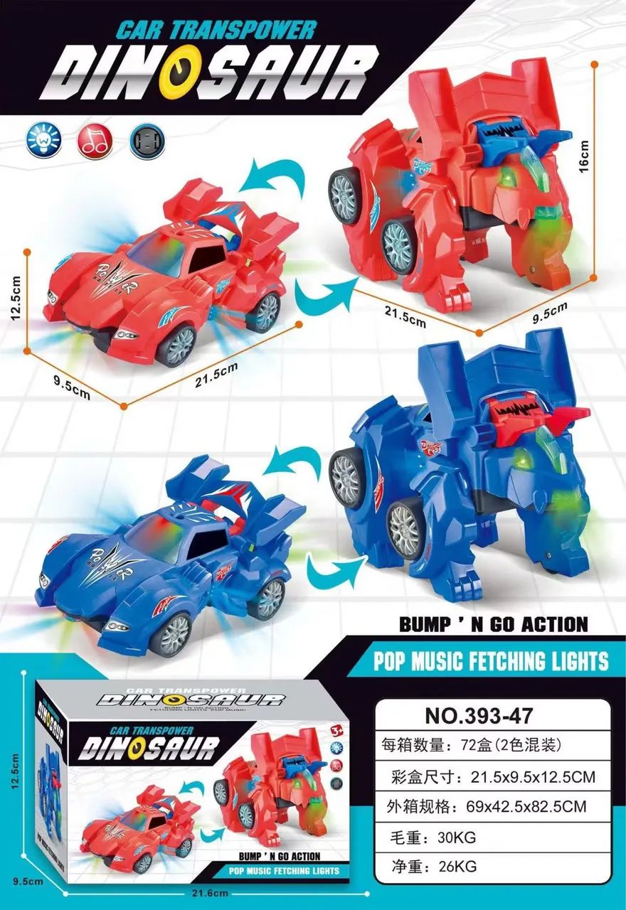 Carrinho de Dinossauro Transforma em Robô  - Foto 4