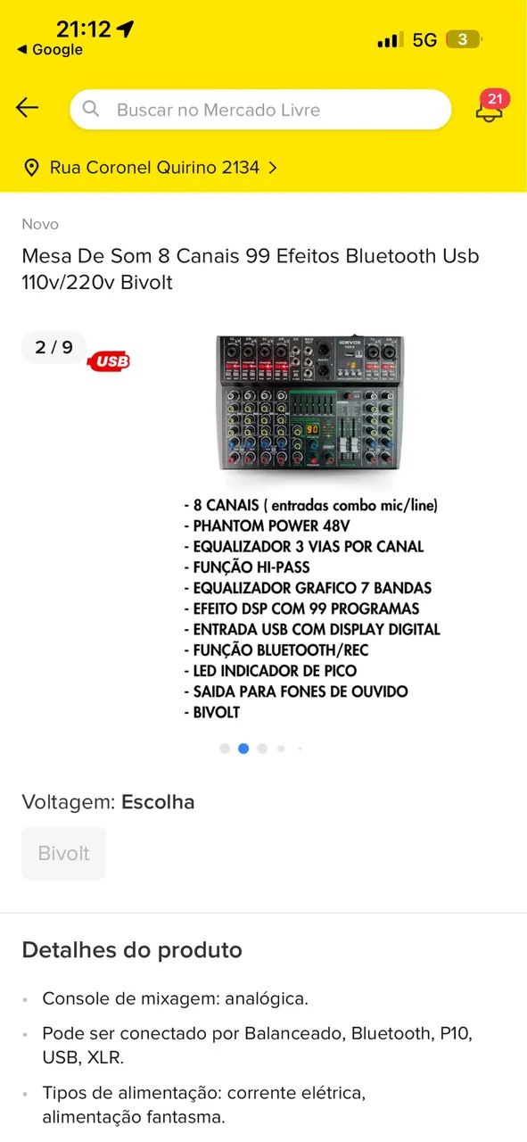 Mesa som mixer de áudio Soundcast MGC-8USB - Foto 3