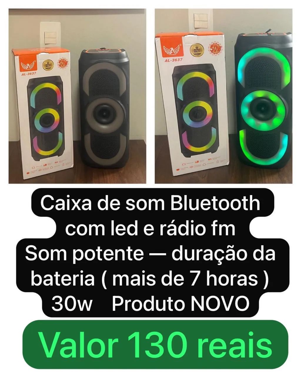 Caixa de som Bluetooth nova 