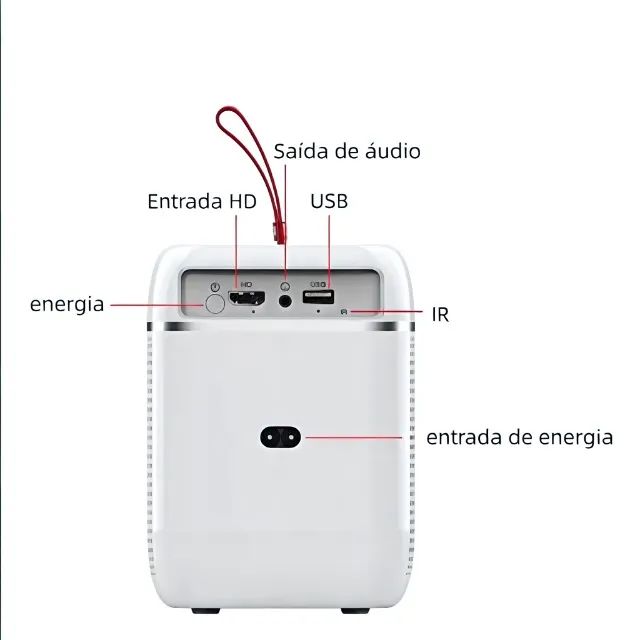 Mini Projetor T6 Android 4K Wifi Bluetooth - Foto 4