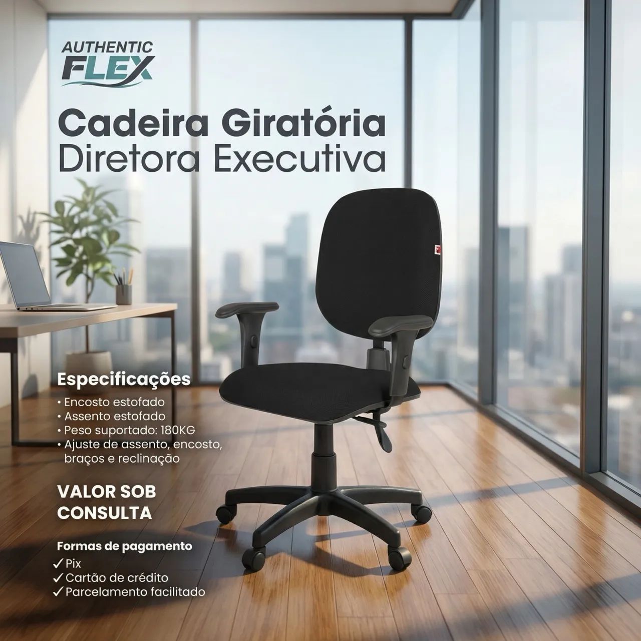 Cadeira diretor authentic flex 