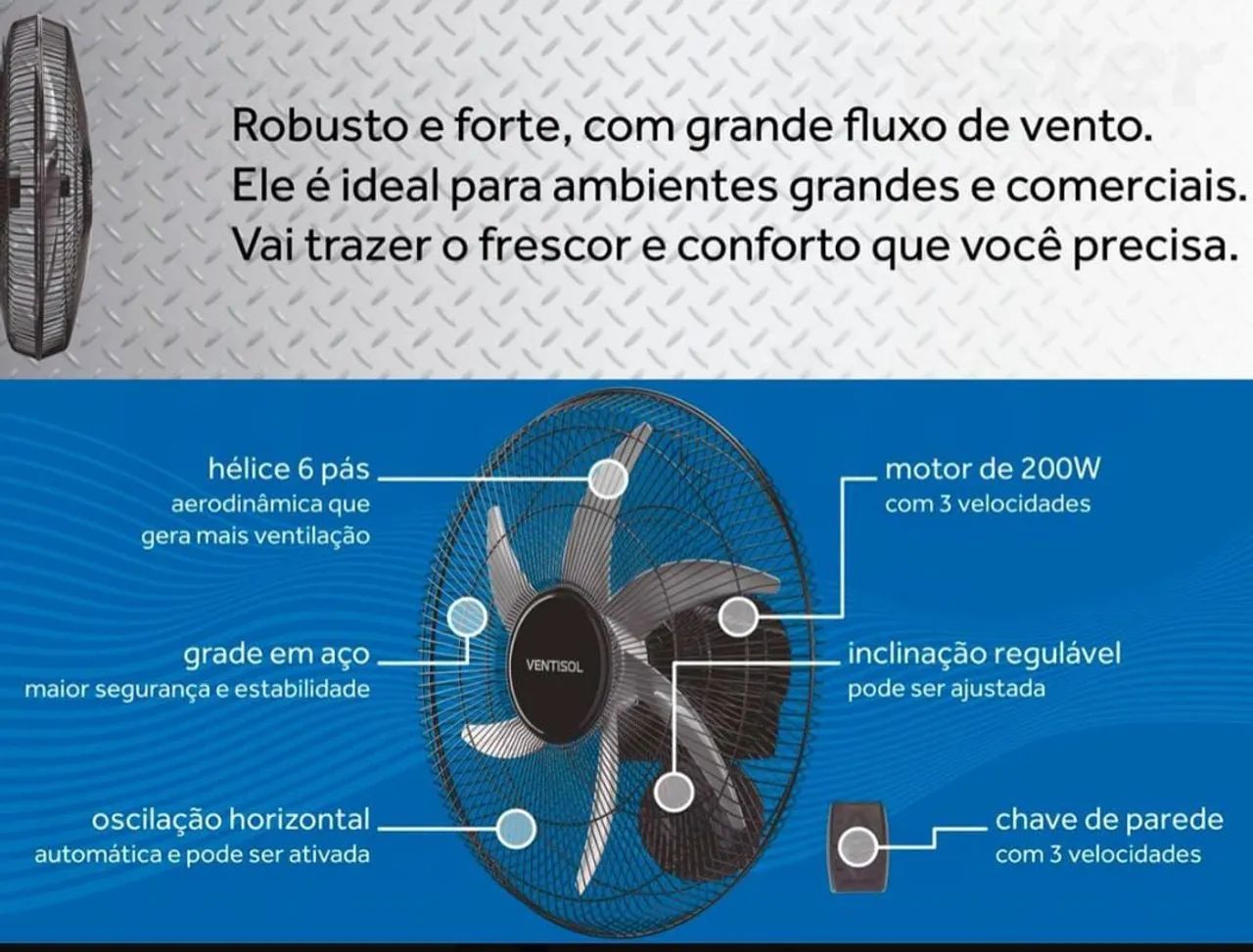 Ventilador 50cm 200w - Foto 3