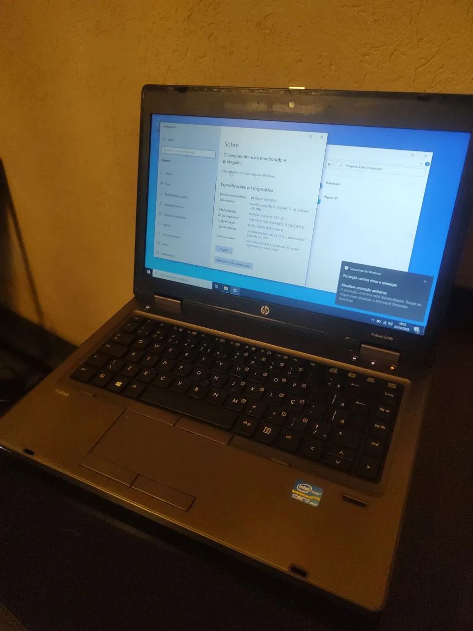 Notebook Hp i7 com 8 gigas 