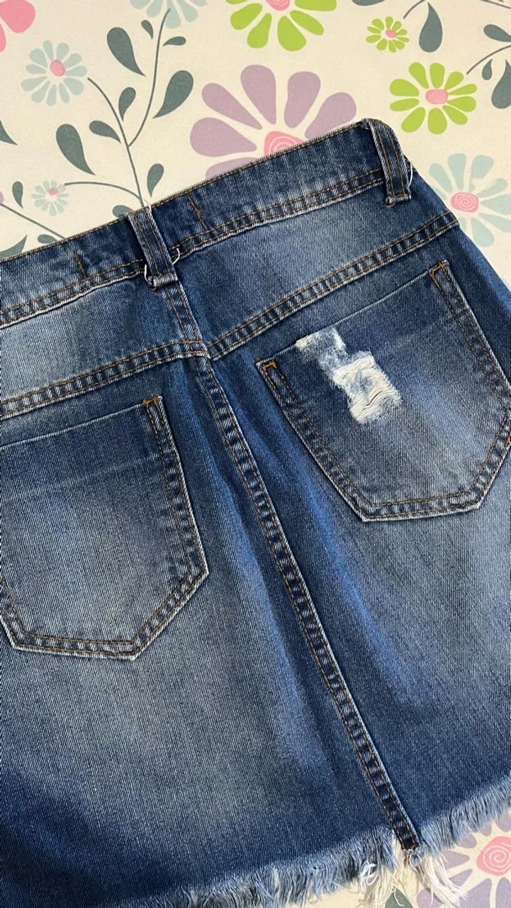 Saia jeans feminina  - Foto 3